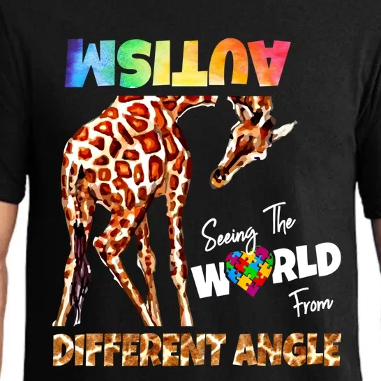 Giraffe Autism Seeing The World From Different Angle Meaningful Gift Pajama Set