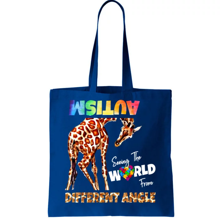 Giraffe Autism Seeing The World From Different Angle Meaningful Gift Tote Bag