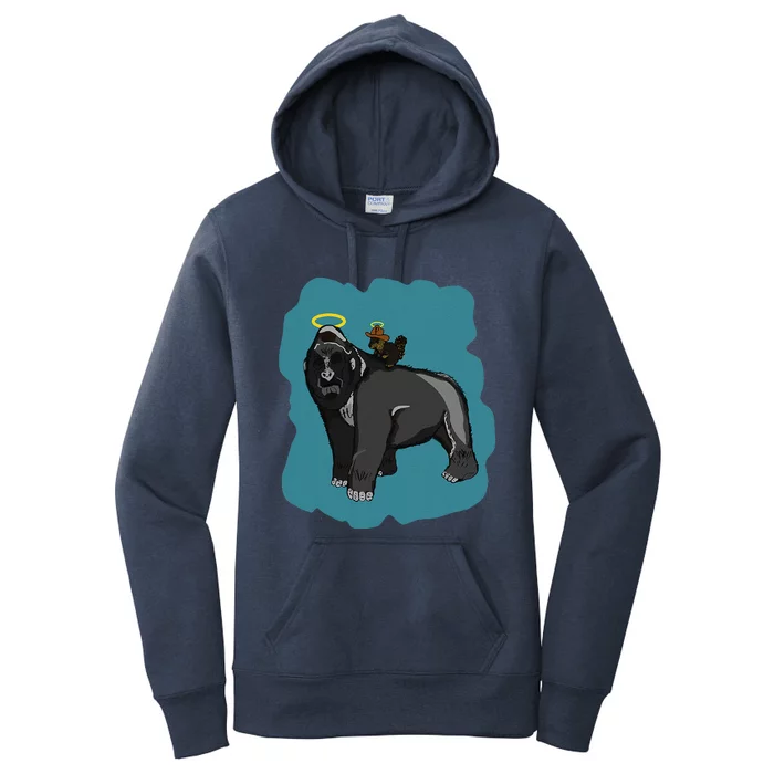 Gorilla And Squirrel Women's Pullover Hoodie