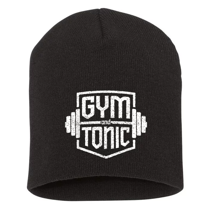 Gym And Tonic Funny Workout Fitness Weightlifter Gift Short Acrylic Beanie