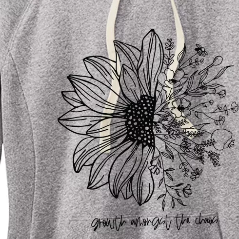 Growth Amongst The Chaos Floral Chronic Illness Women's Fleece Hoodie