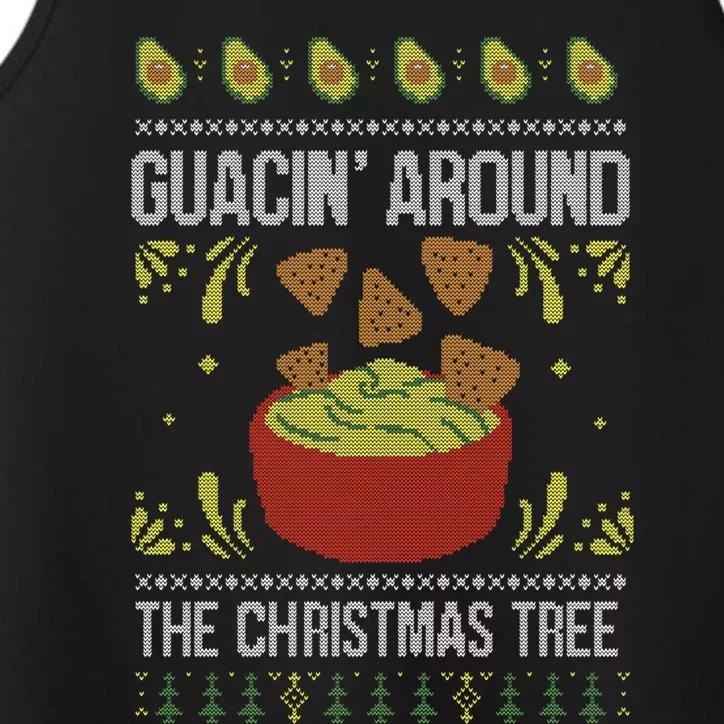 Guacin Around The Christmas Tree Avocado Ugly Christmas Gift Performance Tank