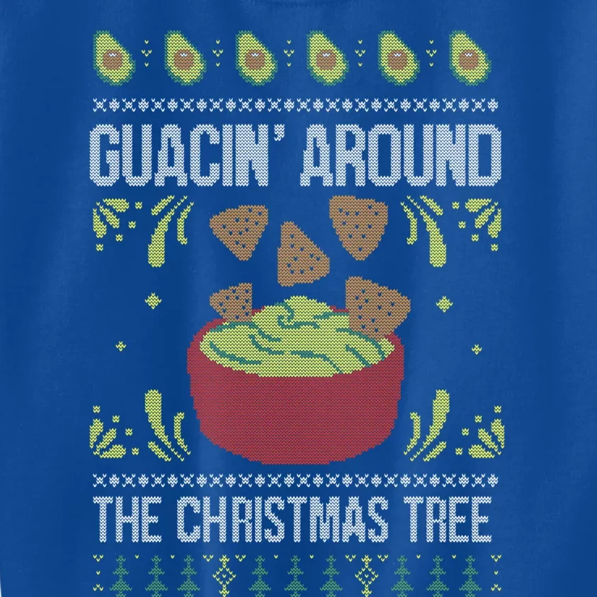 Guacin Around The Christmas Tree Avocado Ugly Christmas Gift Kids Sweatshirt