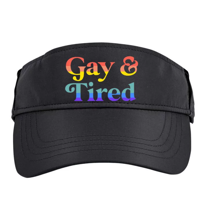 Gay And Tired Lgbtqia Retro Aesthetic Lesbian Pride Flag Adult Drive Performance Visor