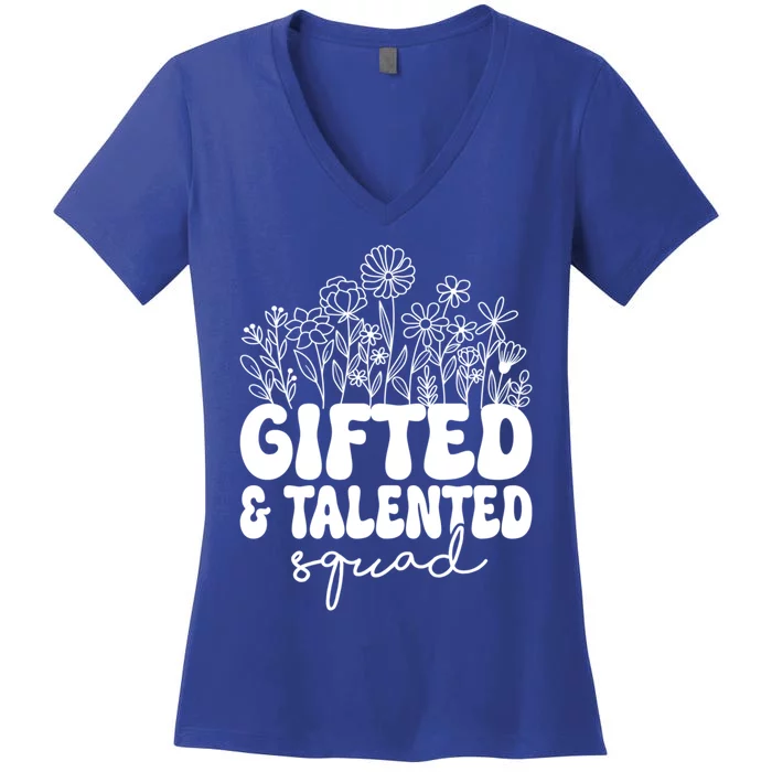 Gifted And Talented Squad Teaching School Appreciation Funny Gift Women's V-Neck T-Shirt