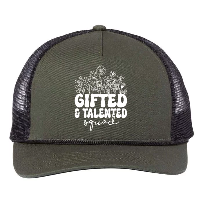 Gifted And Talented Squad Teaching School Appreciation Funny Gift Retro Rope Trucker Hat Cap