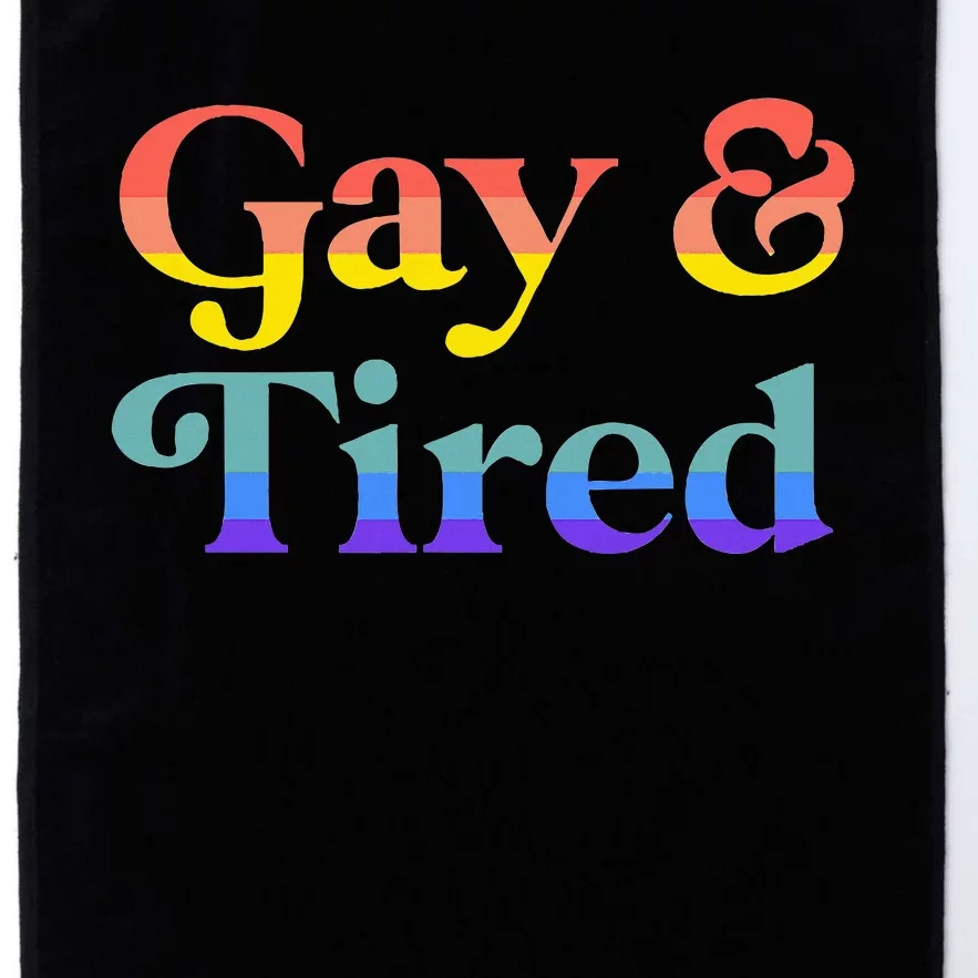 Gay And Tired Lgbtqia Retro Aesthetic Platinum Collection Golf Towel