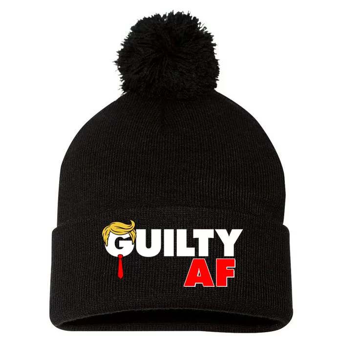 Guilty Af Trump Pom Pom 12in Knit Beanie