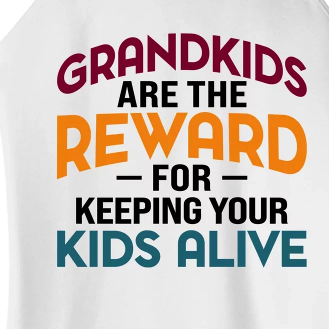 Grandkids Are The Reward For Keeping Your Kids Alive Women’s Perfect Tri Rocker Tank