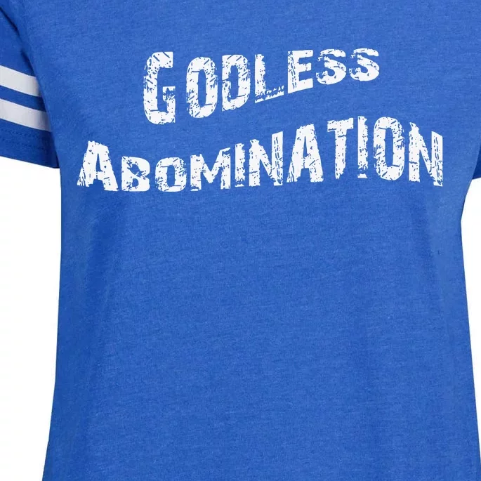 Godless Abomination Unique Design Enza Ladies Jersey Football T-Shirt