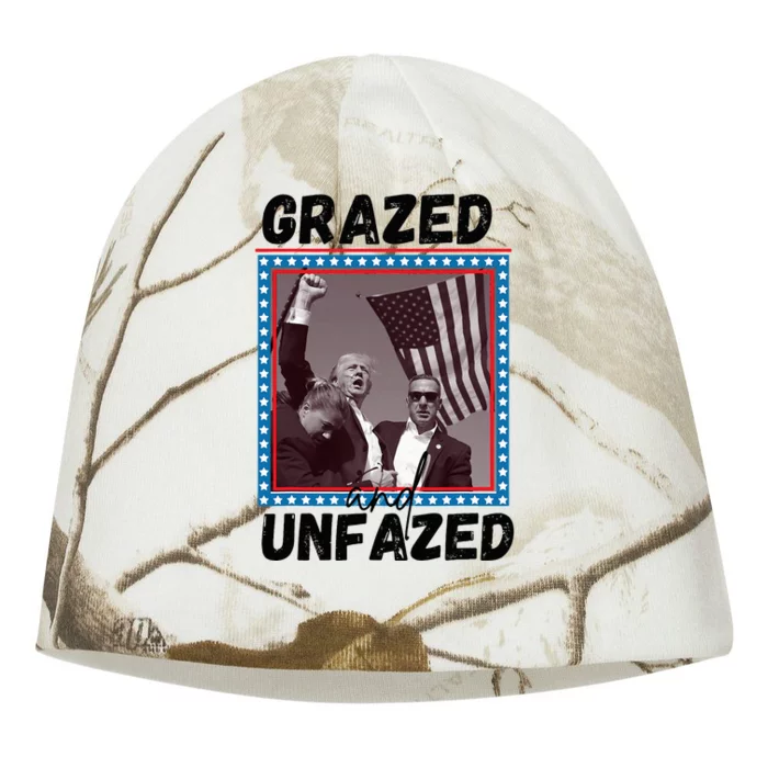 Grazed And Unfazed Trump 2024 Kati - Camo Knit Beanie