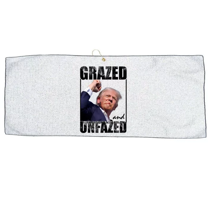 Grazed And Unfazed Trump 2024 Large Microfiber Waffle Golf Towel