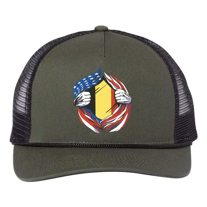 Germany And United States Flag Retro Rope Trucker Hat Cap