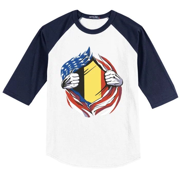 Germany And United States Flag Baseball Sleeve Shirt