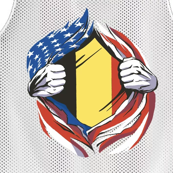 Germany And United States Flag Mesh Reversible Basketball Jersey Tank