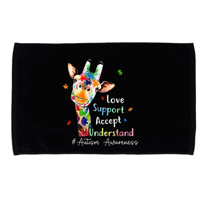 giraffe Accept Understand Love Autism Awareness Microfiber Hand Towel