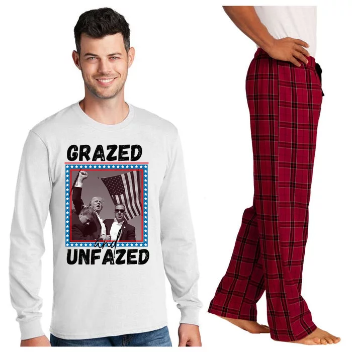 Grazed And Unfazed Trump 2024 Long Sleeve Pajama Set