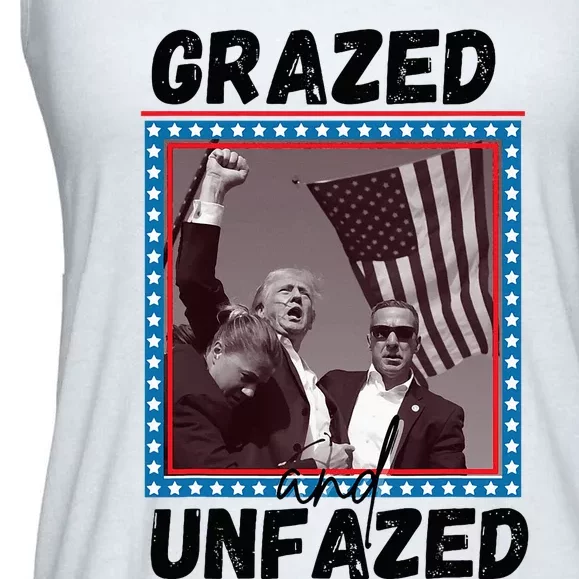 Grazed And Unfazed Trump 2024 Ladies Essential Flowy Tank