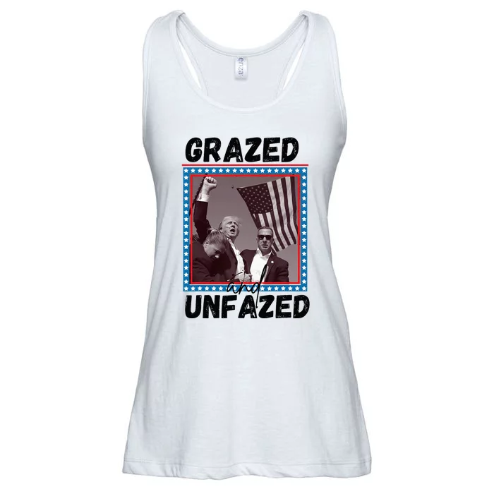 Grazed And Unfazed Trump 2024 Ladies Essential Flowy Tank