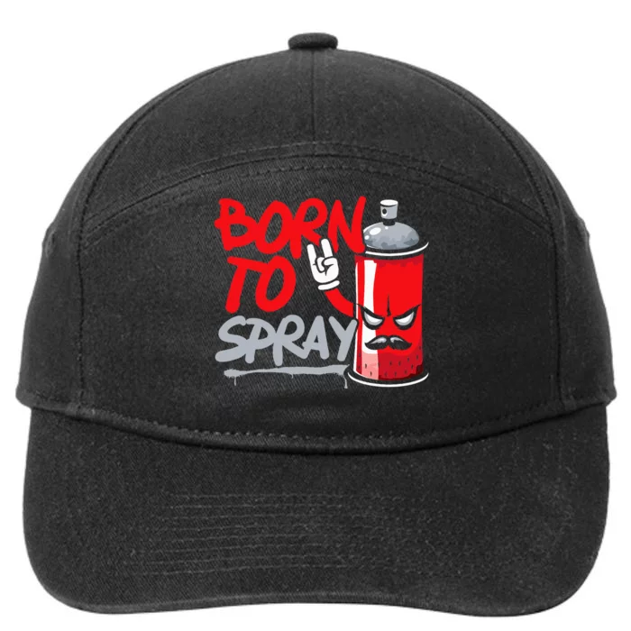 Graffiti Artist Urban Street Wall Art Born To Spray 7-Panel Snapback Hat