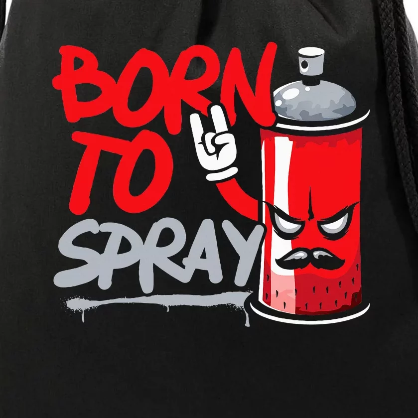 Graffiti Artist Urban Street Wall Art Born To Spray Drawstring Bag