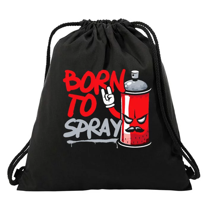 Graffiti Artist Urban Street Wall Art Born To Spray Drawstring Bag