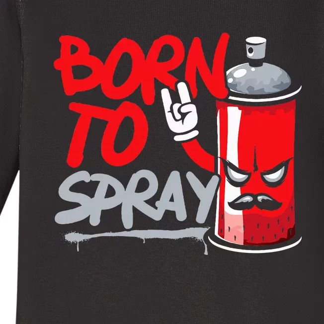 Graffiti Artist Urban Street Wall Art Born To Spray Baby Long Sleeve Bodysuit