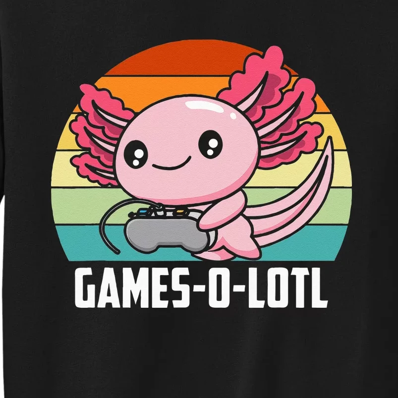 Gamesolotl Axolotl Video Games Gaming Lover Geek Gamer Pun Tall Sweatshirt