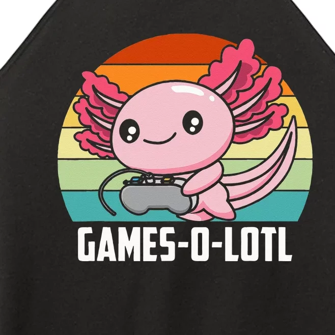 Gamesolotl Axolotl Video Games Gaming Lover Geek Gamer Pun Women’s Perfect Tri Rocker Tank