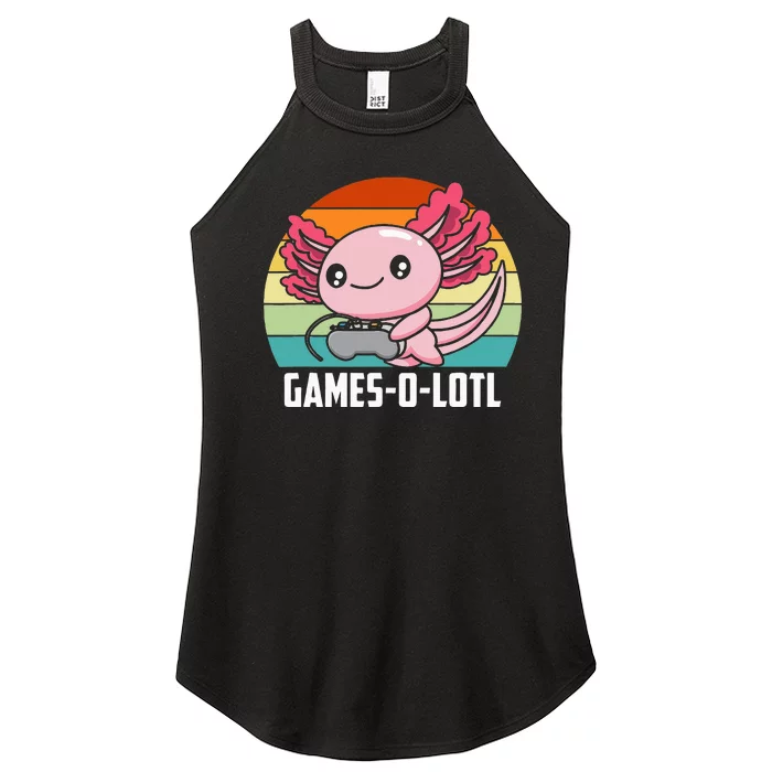 Gamesolotl Axolotl Video Games Gaming Lover Geek Gamer Pun Women’s Perfect Tri Rocker Tank