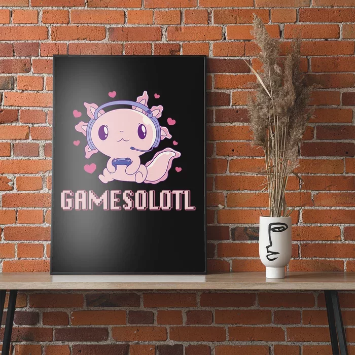 Gamesolotl Axolotl Video Gamer Kawaii Anime Gifts Boys Poster