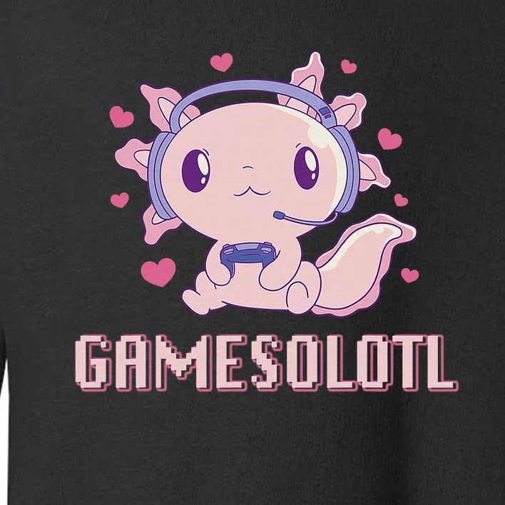 Gamesolotl Axolotl Video Gamer Kawaii Anime Gifts Boys Toddler Sweatshirt