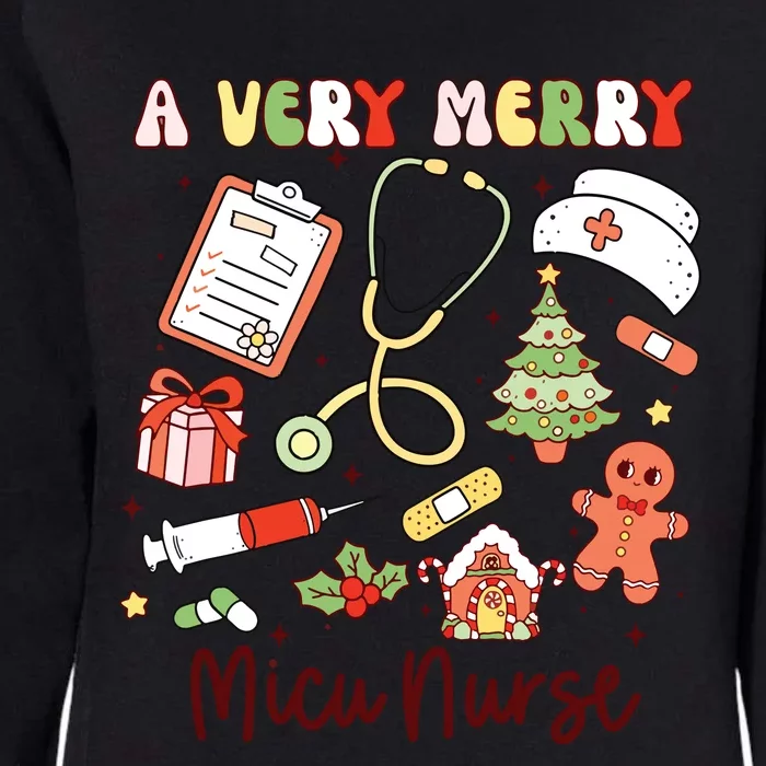 Groovy A Very Merry Micu Nurse Xmas Medical Intensive Care Womens California Wash Sweatshirt