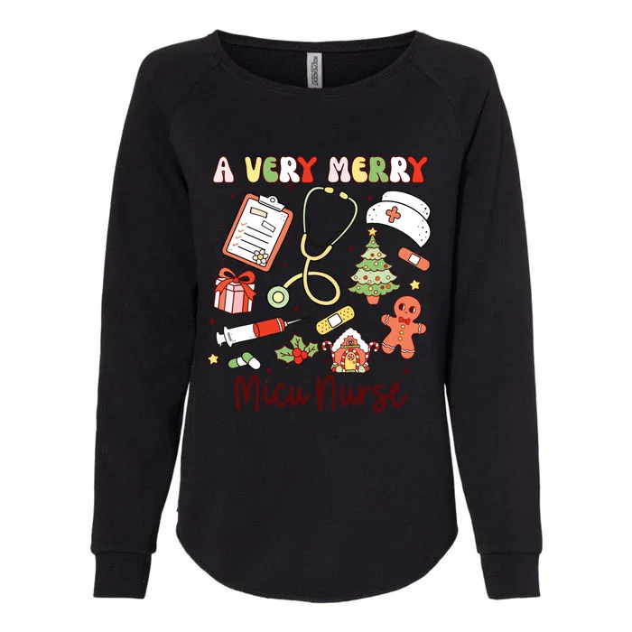 Groovy A Very Merry Micu Nurse Xmas Medical Intensive Care Womens California Wash Sweatshirt