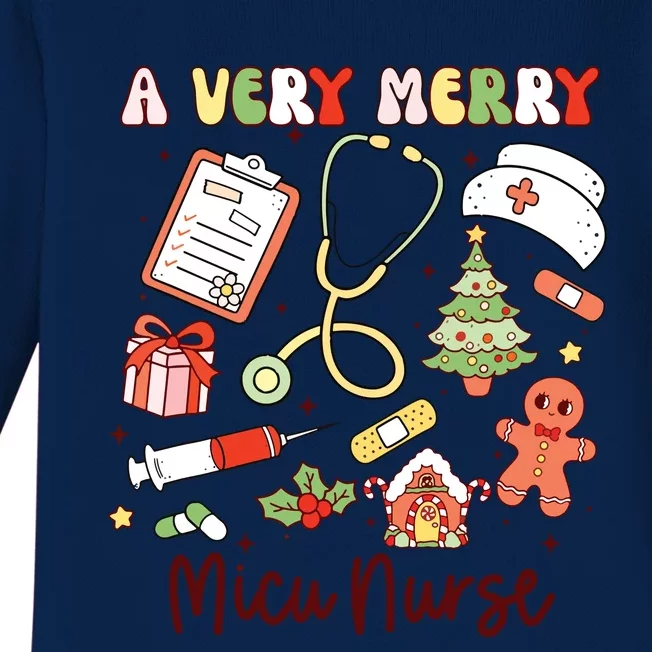 Groovy A Very Merry Micu Nurse Xmas Medical Intensive Care Baby Long Sleeve Bodysuit