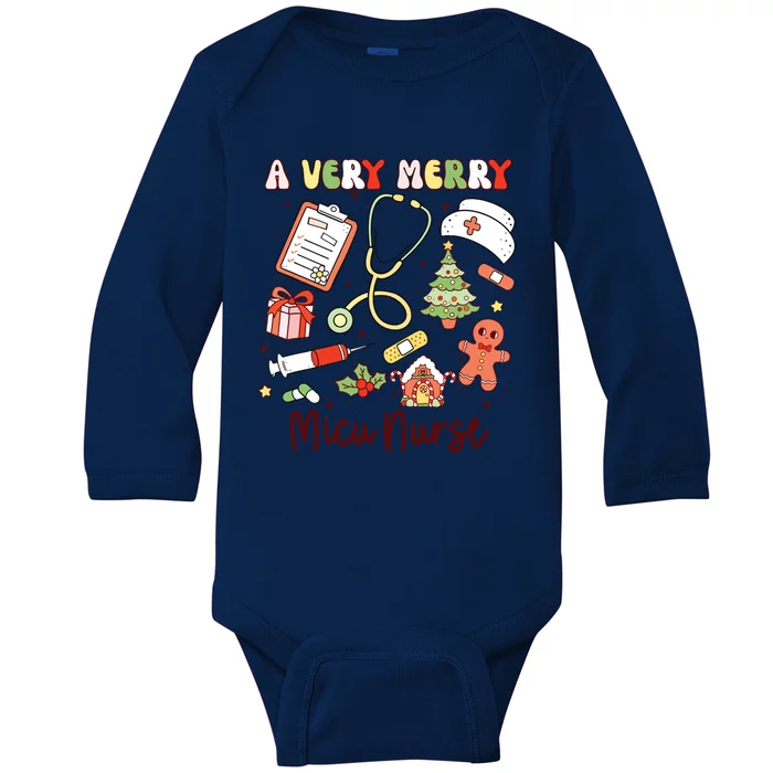 Groovy A Very Merry Micu Nurse Xmas Medical Intensive Care Baby Long Sleeve Bodysuit