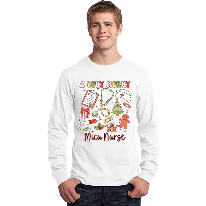 Groovy A Very Merry Micu Nurse Xmas Medical Intensive Care Long Sleeve Shirt