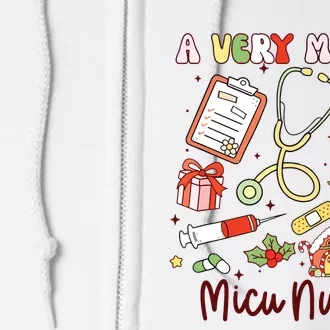 Groovy A Very Merry Micu Nurse Xmas Medical Intensive Care Full Zip Hoodie