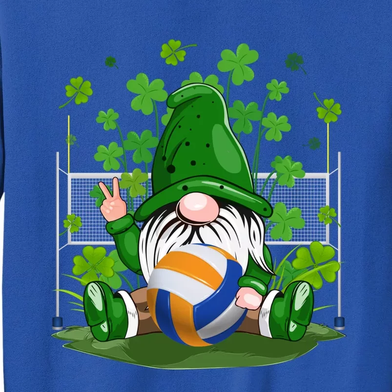 Gnome And Volleyball Ball Lucky Shamrock St Patrick's Day Great Gift Tall Sweatshirt