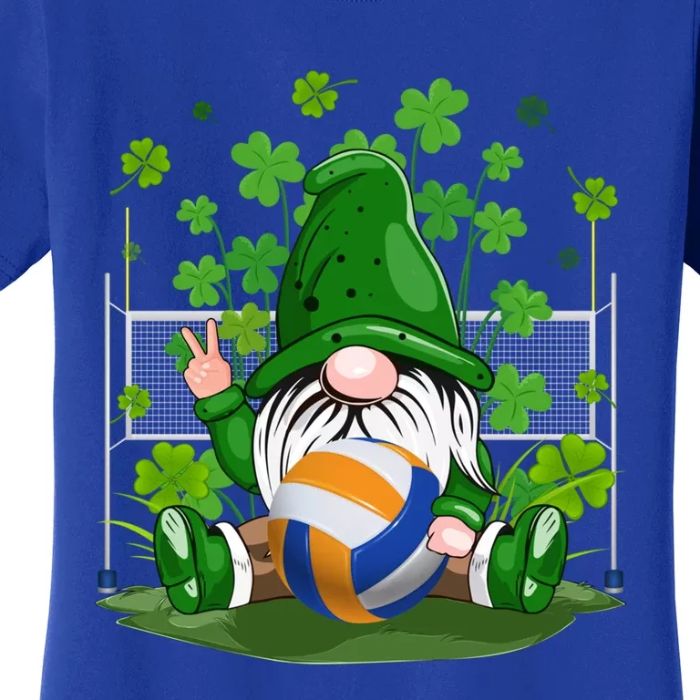 Gnome And Volleyball Ball Lucky Shamrock St Patrick's Day Great Gift Women's T-Shirt