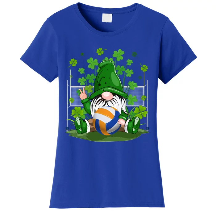 Gnome And Volleyball Ball Lucky Shamrock St Patrick's Day Great Gift Women's T-Shirt