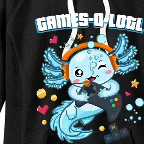 Gamesolotl Axolotl Video Gamer Kawaii Axolotl Fish Women's Fleece Hoodie