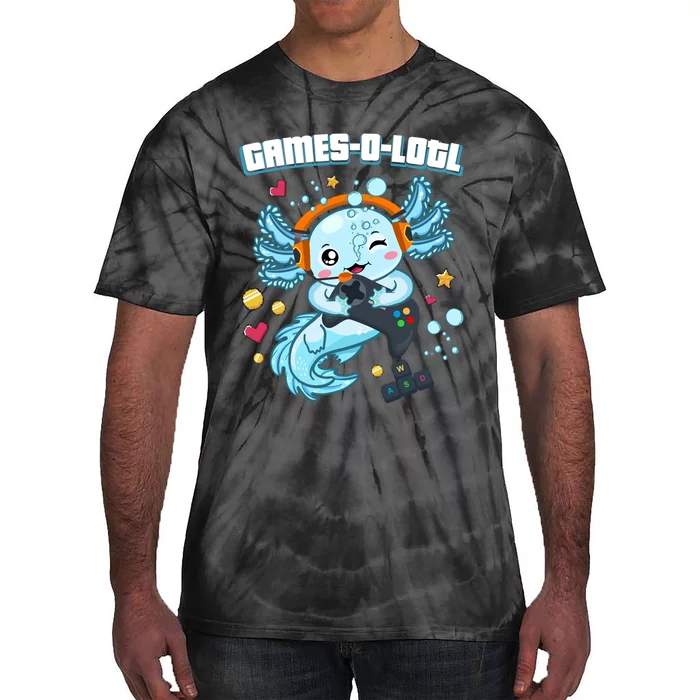 Gamesolotl Axolotl Video Gamer Kawaii Axolotl Fish Tie-Dye T-Shirt