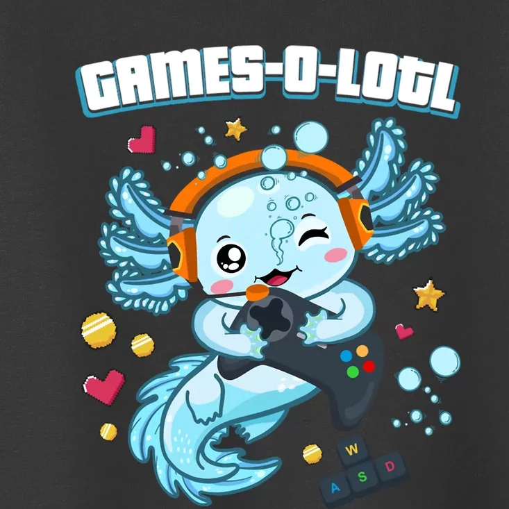 Gamesolotl Axolotl Video Gamer Kawaii Axolotl Fish Toddler T-Shirt