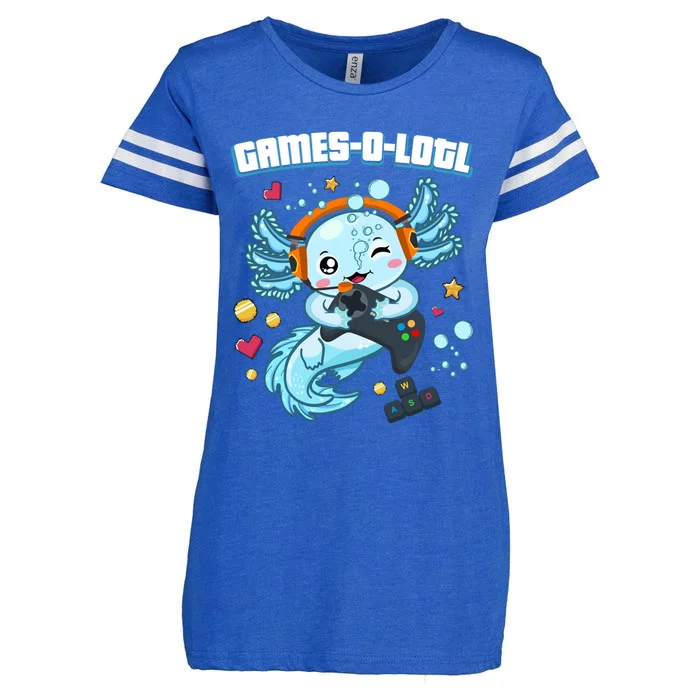 Gamesolotl Axolotl Video Gamer Kawaii Axolotl Fish Enza Ladies Jersey Football T-Shirt