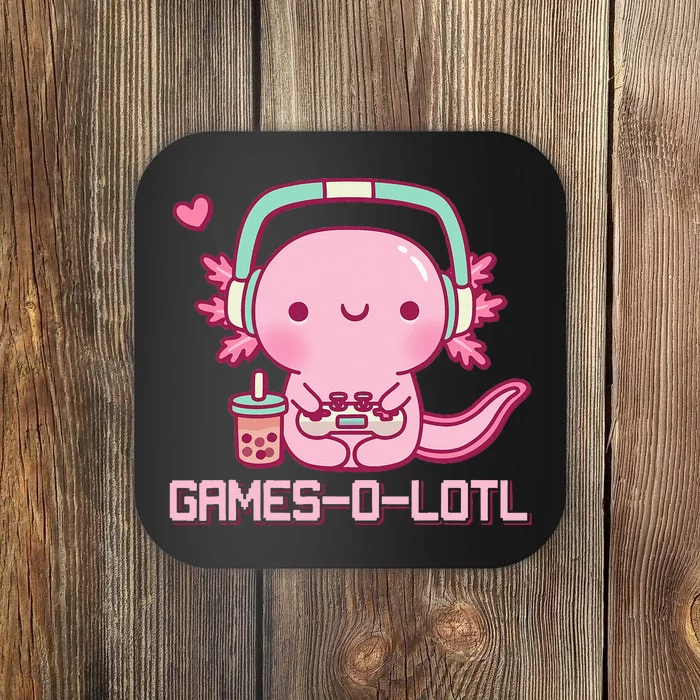 Gamesolotl Axolotl Video Games Kawaii Anime Gamer Coaster