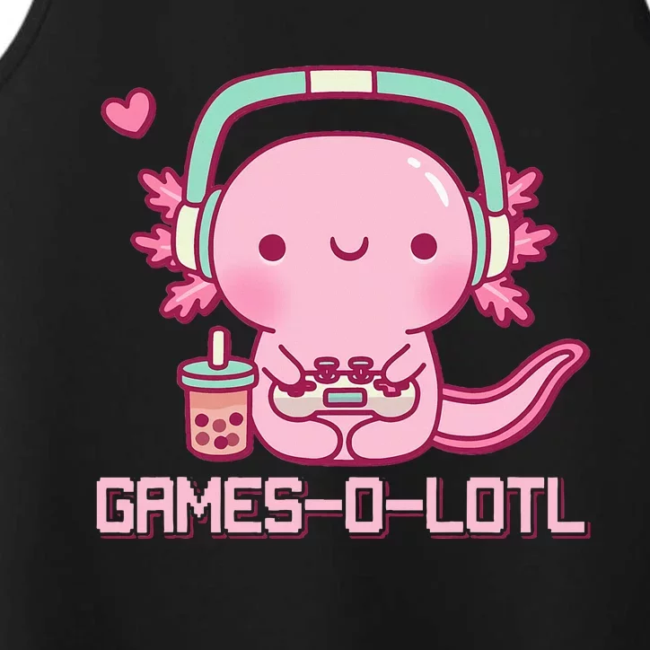 Gamesolotl Axolotl Video Games Kawaii Anime Gamer Performance Tank