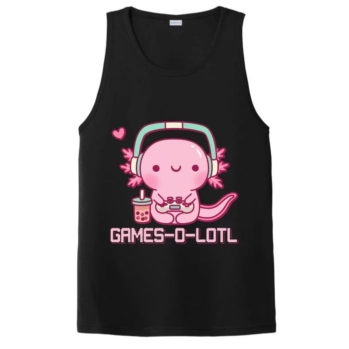 Gamesolotl Axolotl Video Games Kawaii Anime Gamer Performance Tank