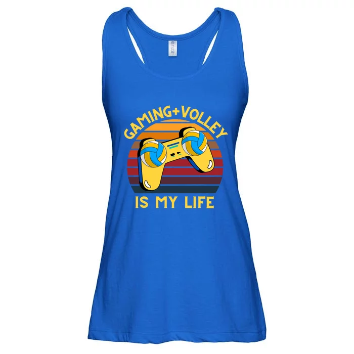 Gaming And Volley Is My Life Volley Esport Gamer Gift Ladies Essential Flowy Tank