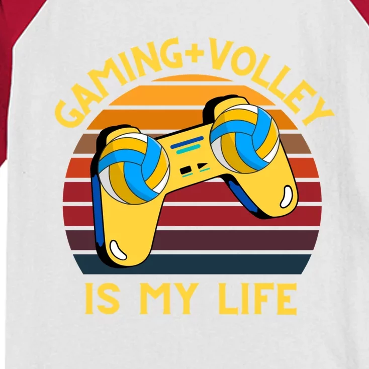 Gaming And Volley Is My Life Volley Esport Gamer Gift Kids Colorblock Raglan Jersey